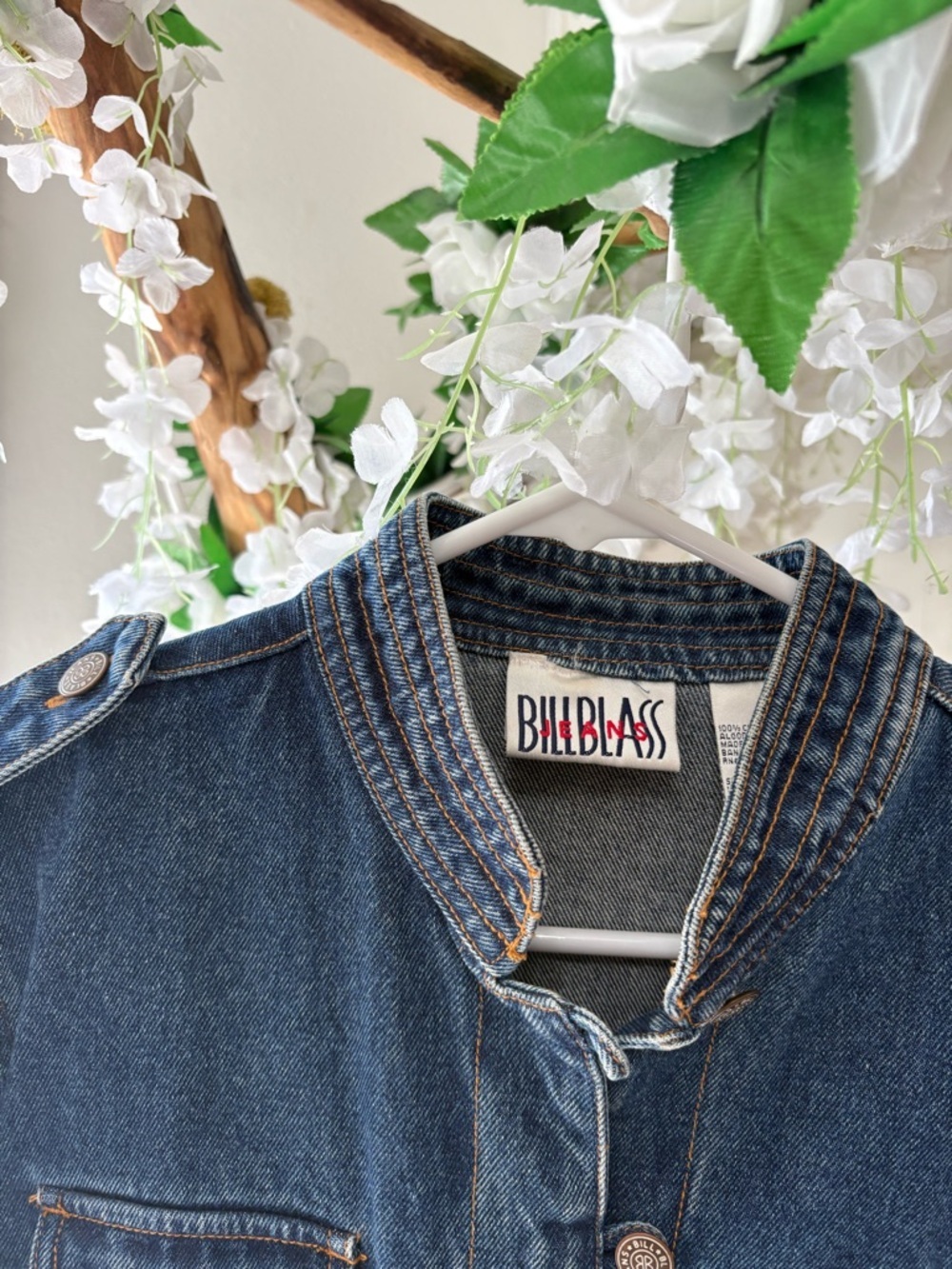 bill blass vintage Dark Blue Denim Military Jacket - Picture 3 of 7